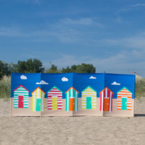 Beach Huts cotton canvas windbreak