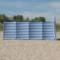 Blue nautical stripes cotton canvas windbreak with carry case