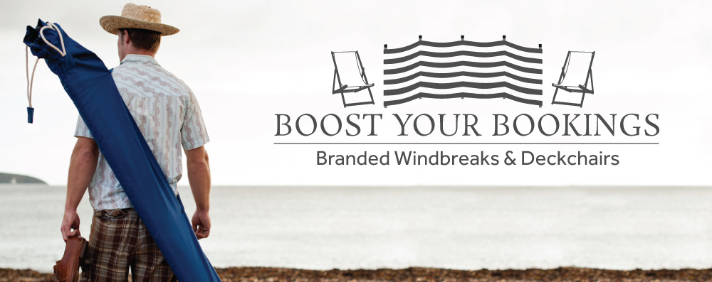 Boost Your Booking with Branded windbreaks and deckchairs