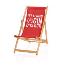 it's always gin o'clock deckchair in red